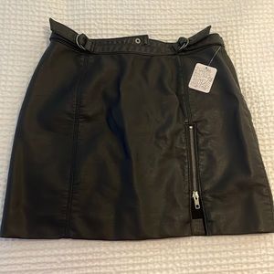 black leather free people skirt never NWT